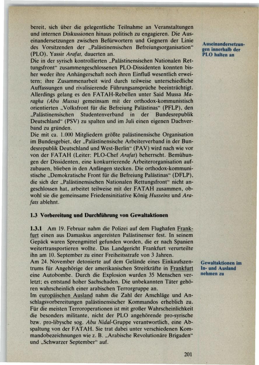 Seite 199 des Verfassungsschutzbericht 1985 Bund