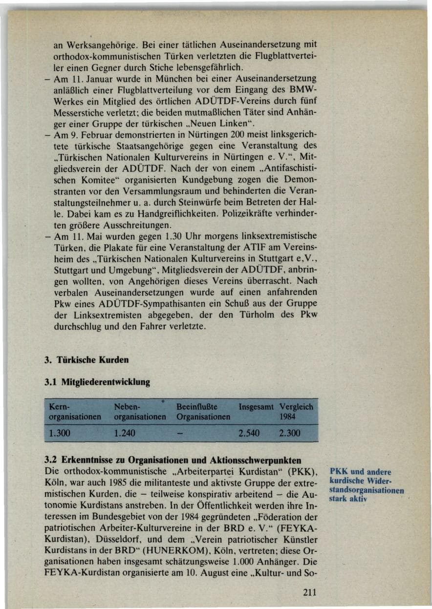 Seite 209 des Verfassungsschutzbericht 1985 Bund