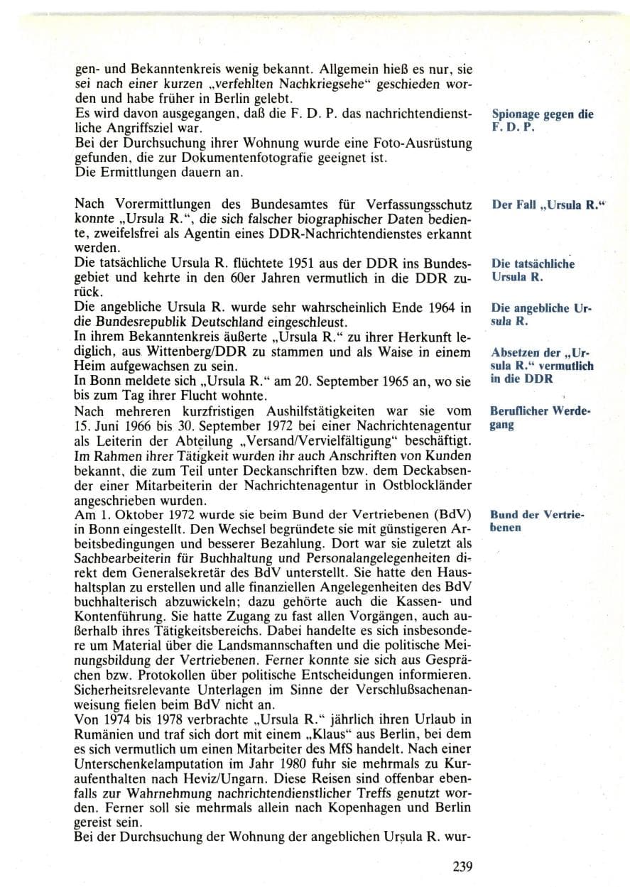 Seite 237 des Verfassungsschutzbericht 1985 Bund
