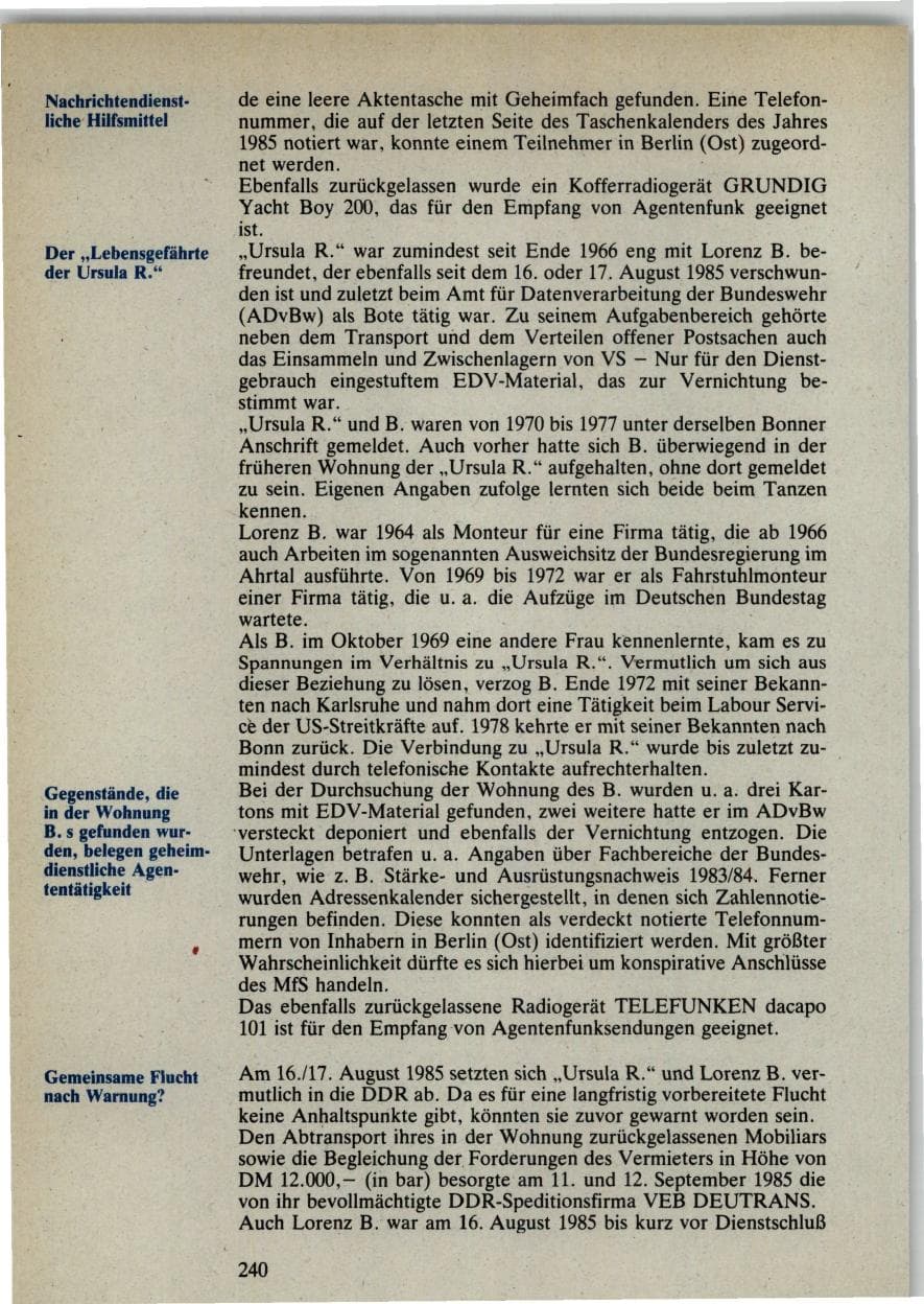 Seite 238 des Verfassungsschutzbericht 1985 Bund