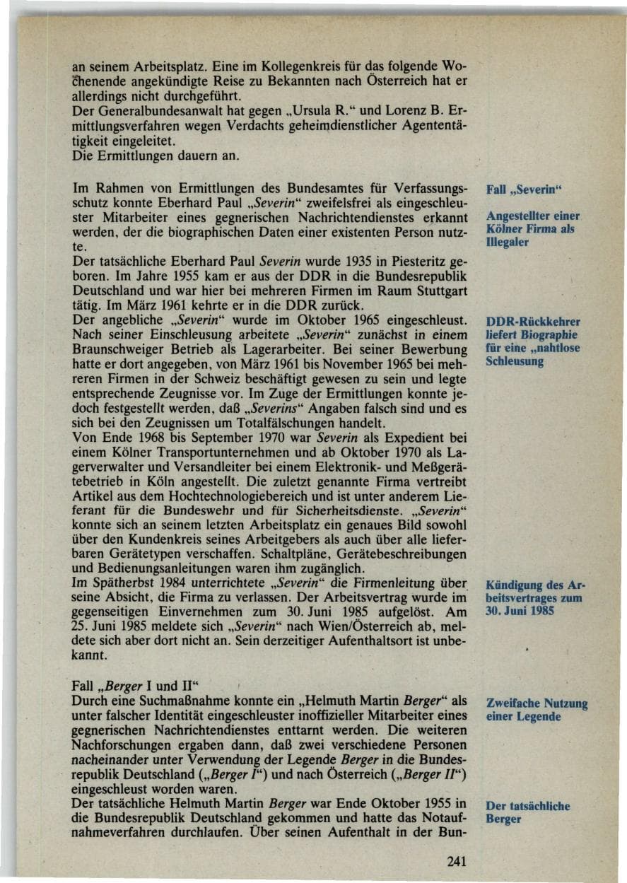 Seite 239 des Verfassungsschutzbericht 1985 Bund
