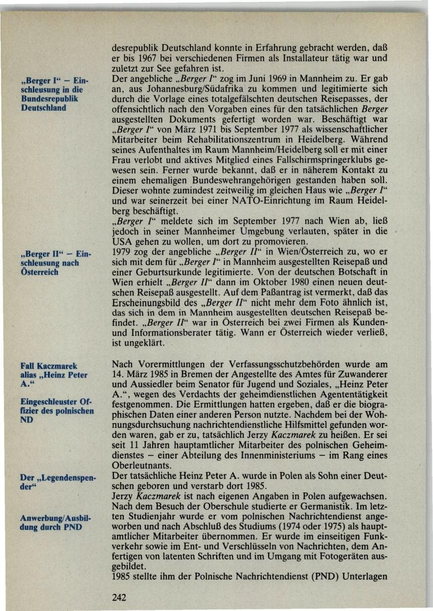 Seite 240 des Verfassungsschutzbericht 1985 Bund