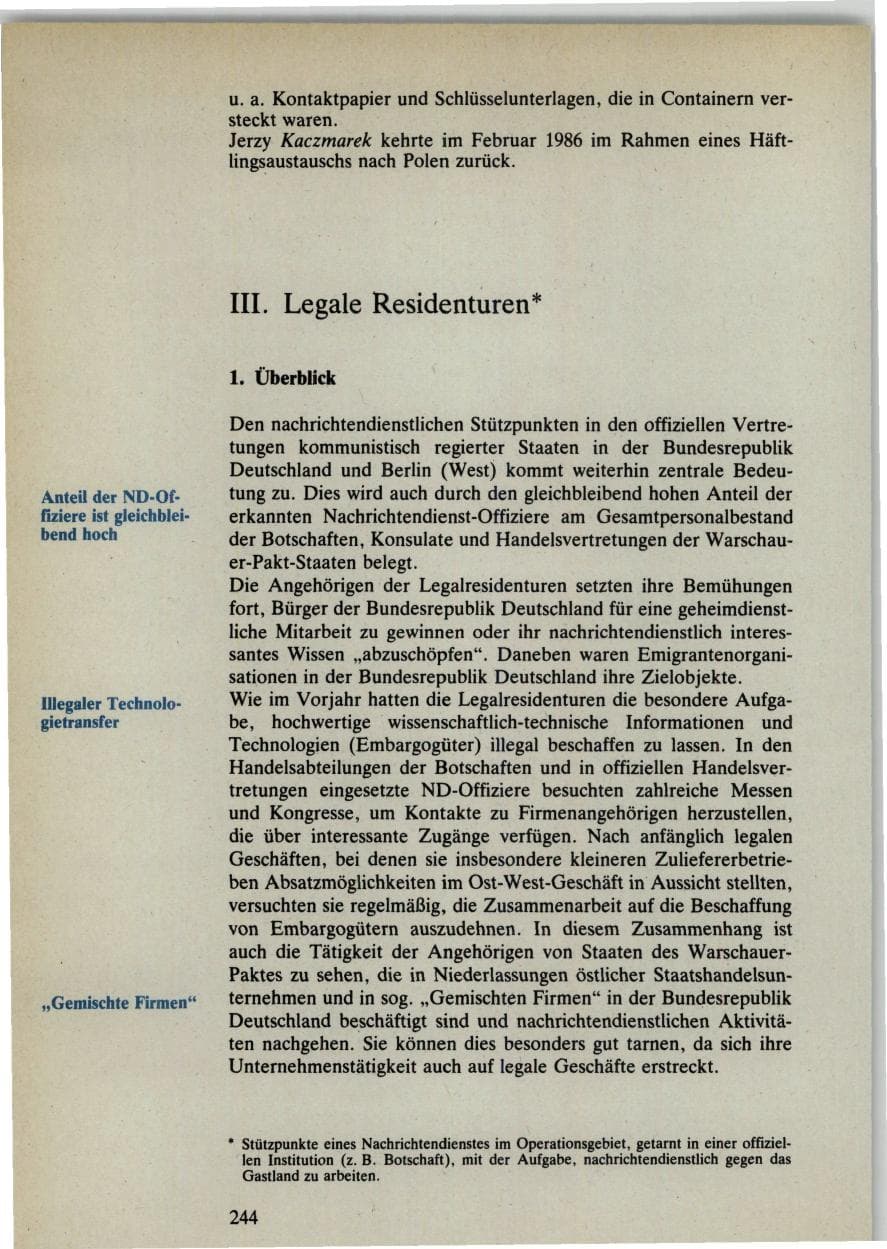 Seite 242 des Verfassungsschutzbericht 1985 Bund