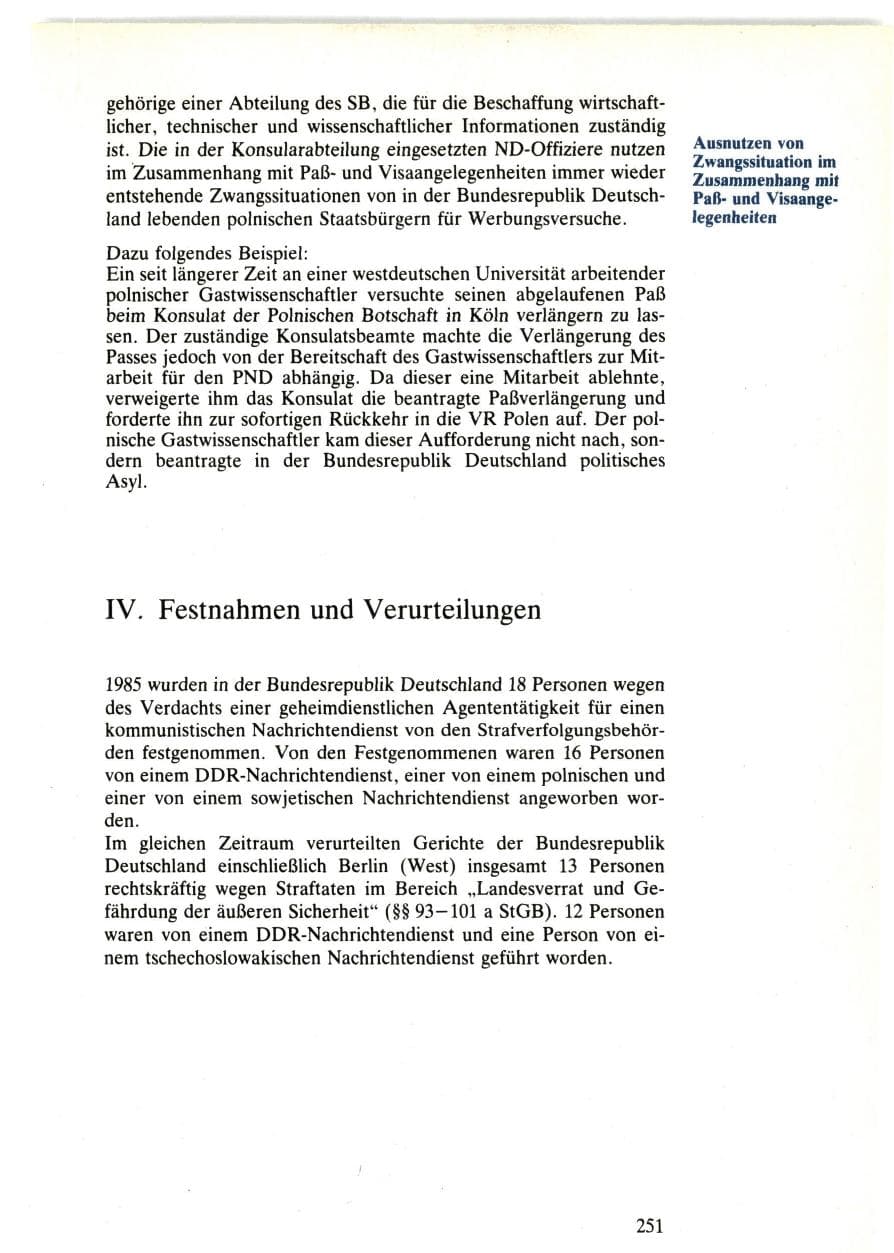 Seite 249 des Verfassungsschutzbericht 1985 Bund