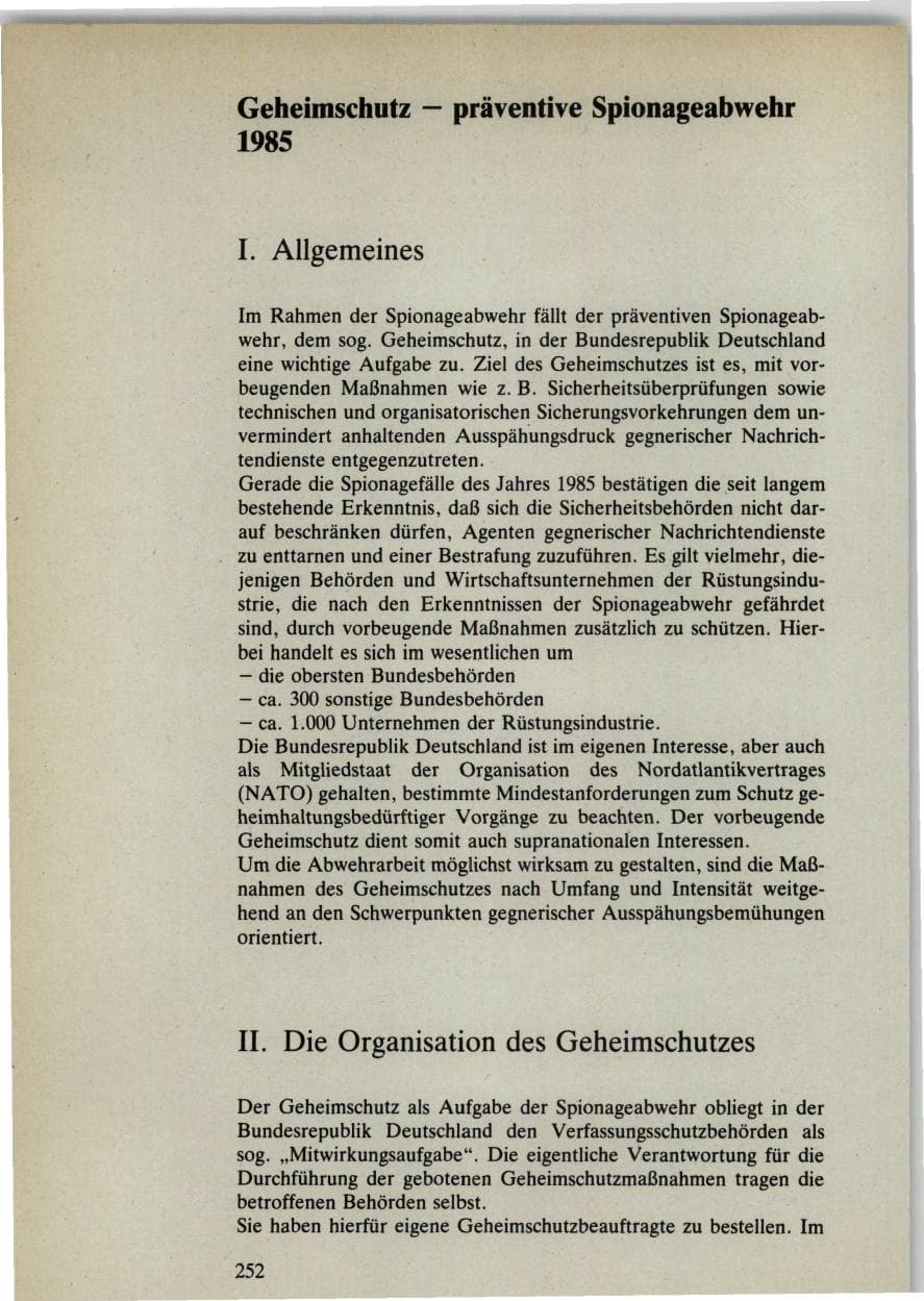 Seite 250 des Verfassungsschutzbericht 1985 Bund