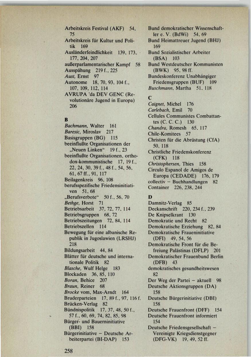 Seite 256 des Verfassungsschutzbericht 1985 Bund