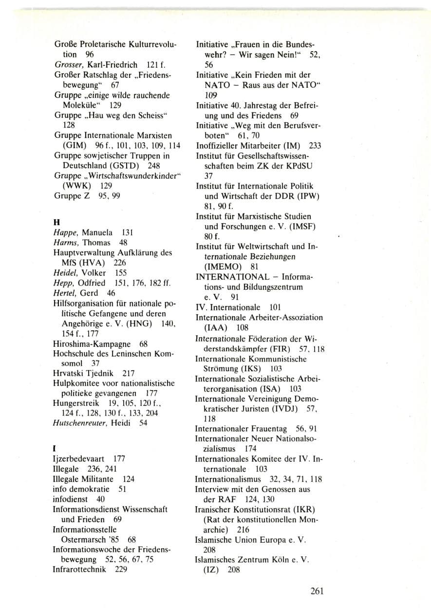Seite 259 des Verfassungsschutzbericht 1985 Bund