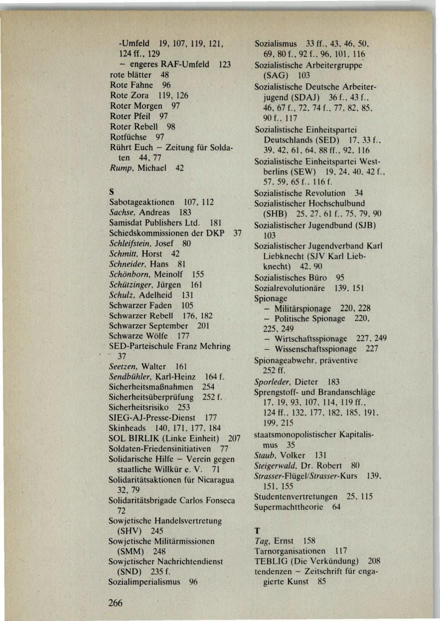 Seite 264 des Verfassungsschutzbericht 1985 Bund