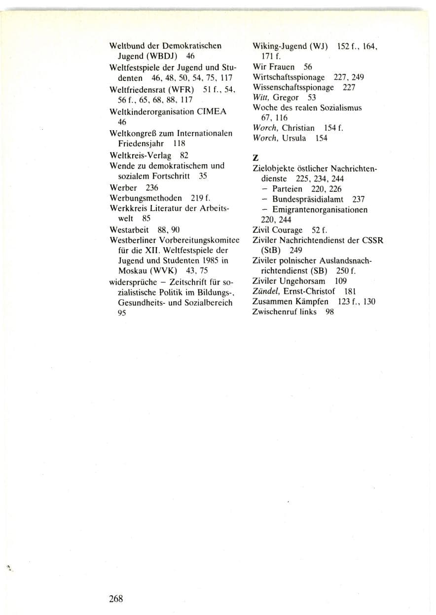 Seite 266 des Verfassungsschutzbericht 1985 Bund