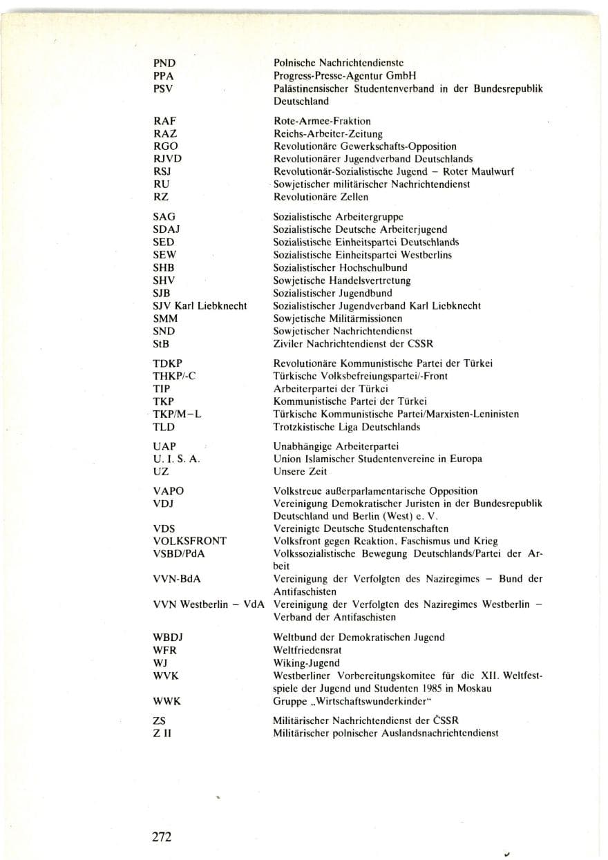 Seite 270 des Verfassungsschutzbericht 1985 Bund