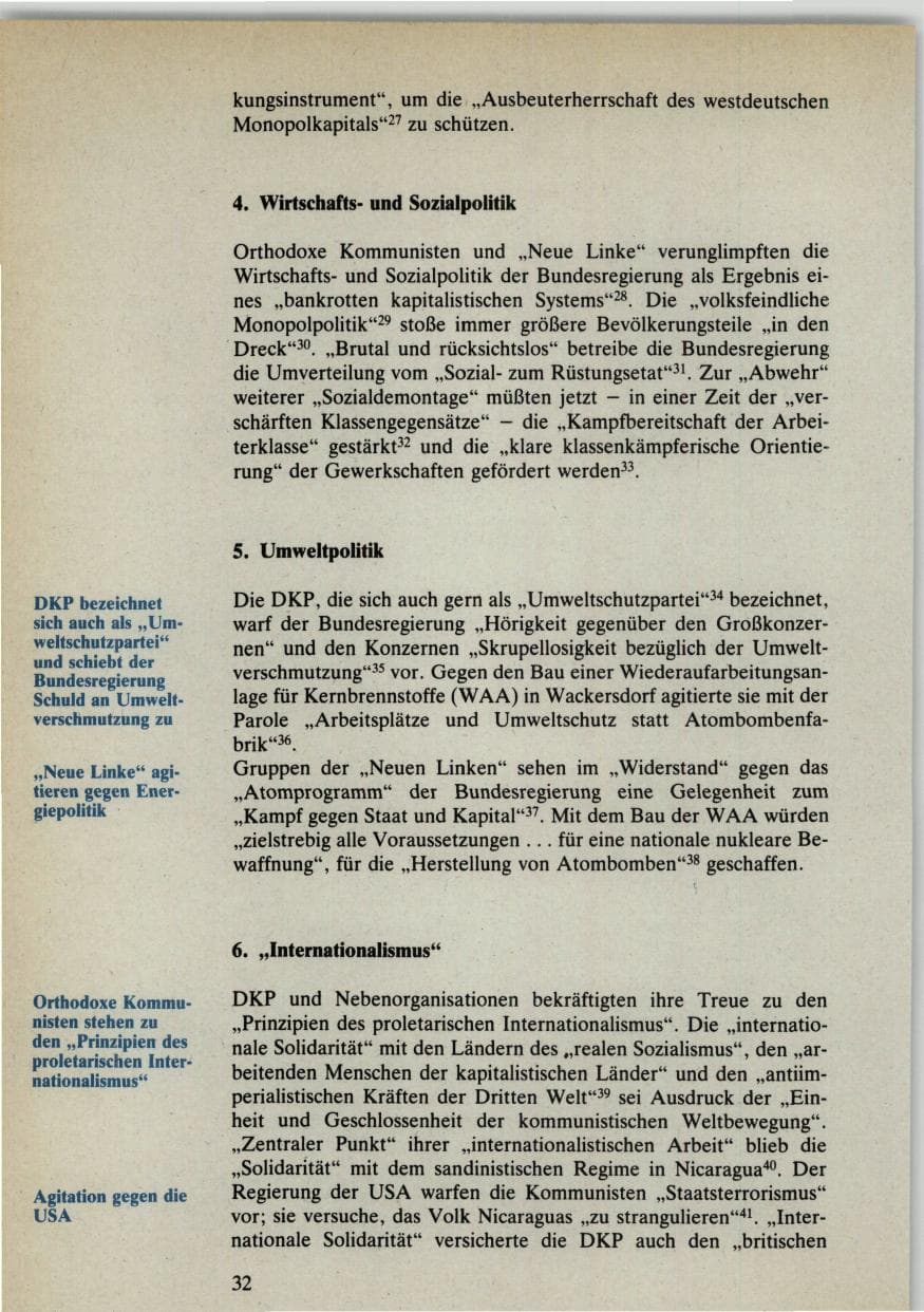 Seite 32 des Verfassungsschutzbericht 1985 Bund