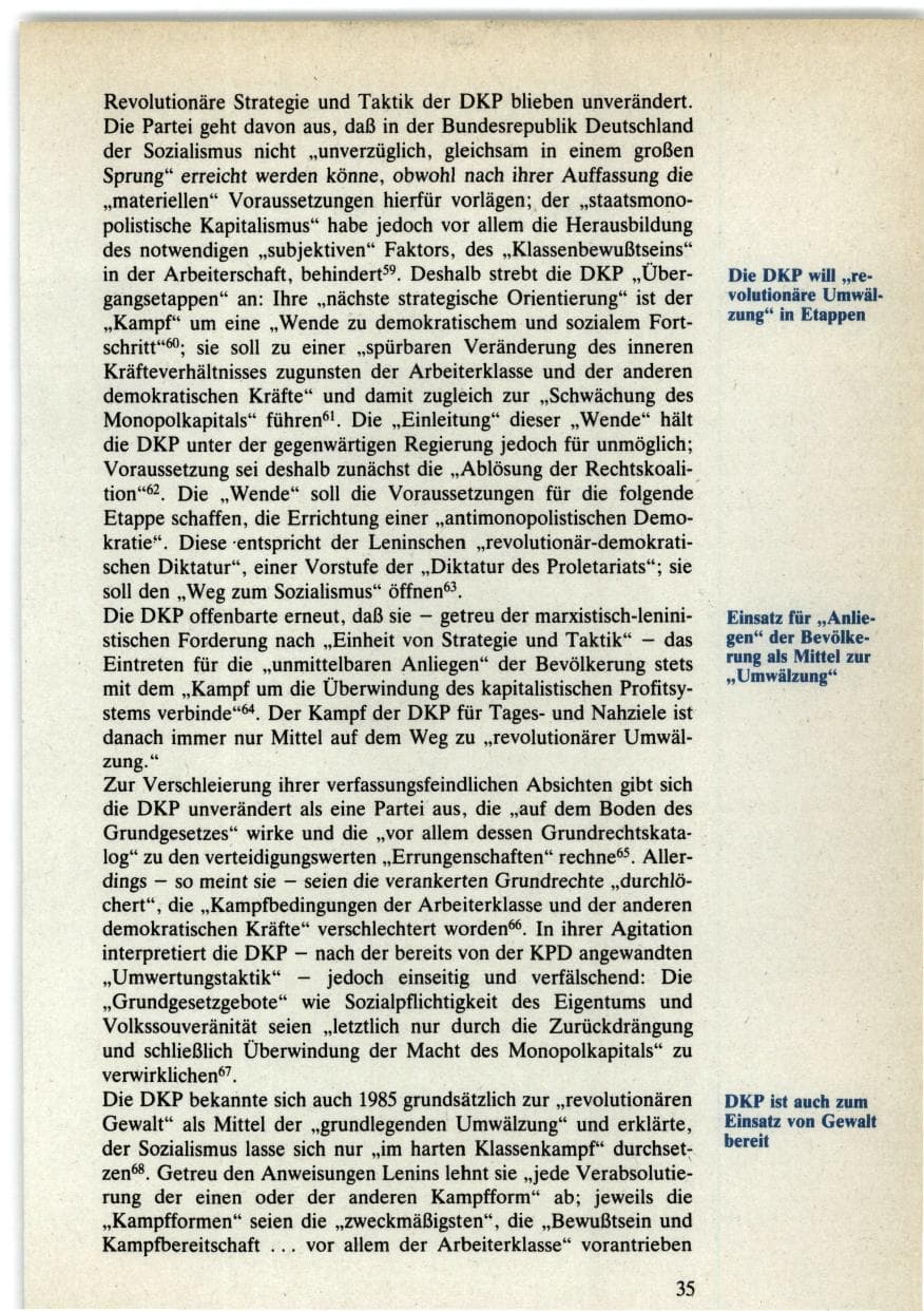 Seite 35 des Verfassungsschutzbericht 1985 Bund