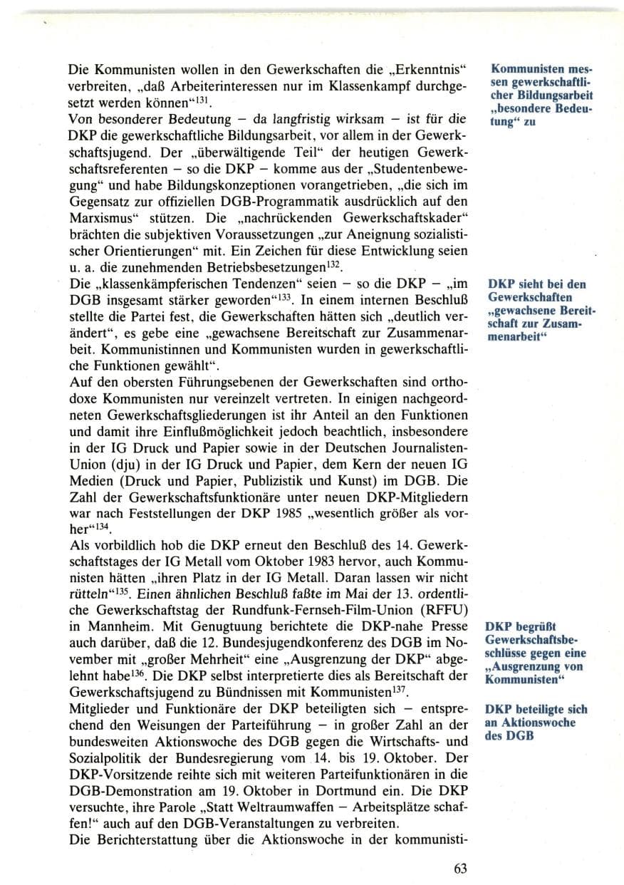 Seite 63 des Verfassungsschutzbericht 1985 Bund