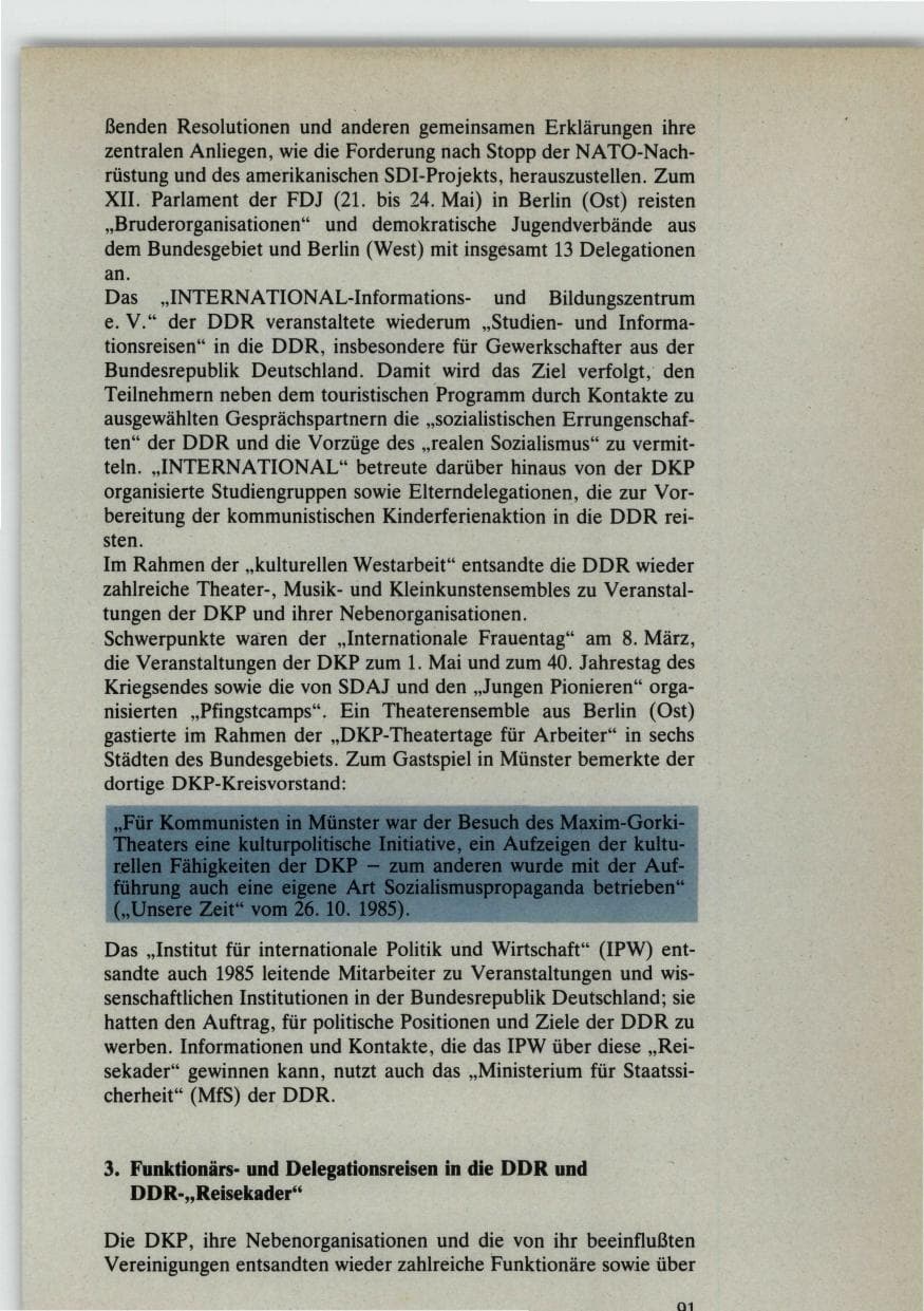 Seite 91 des Verfassungsschutzbericht 1985 Bund