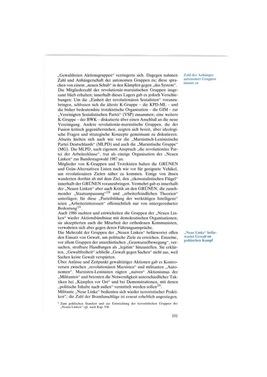 Seite 101 des Verfassungsschutzbericht 1986 Bund