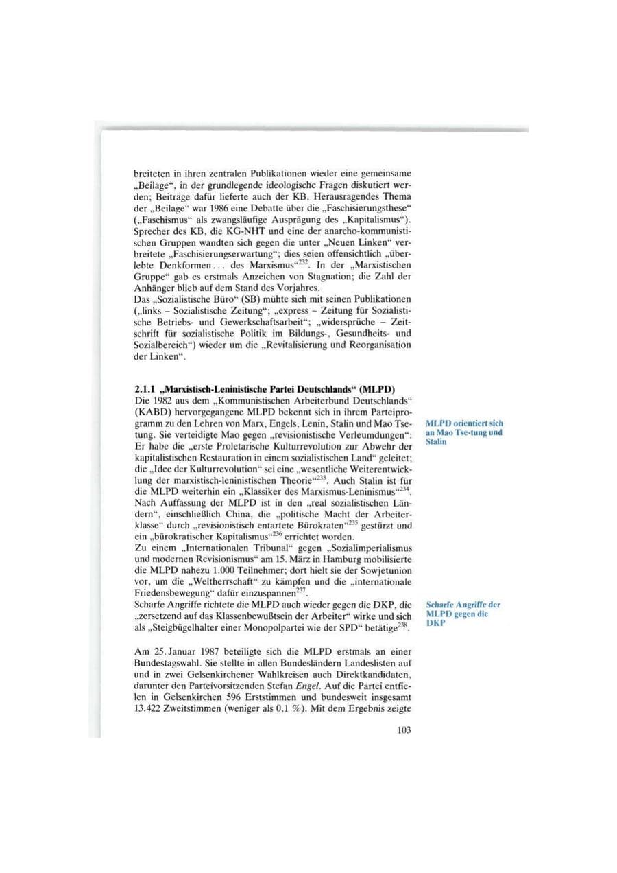 Seite 103 des Verfassungsschutzbericht 1986 Bund