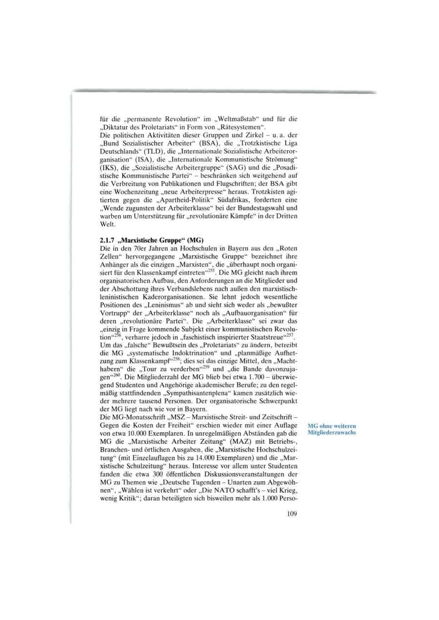 Seite 109 des Verfassungsschutzbericht 1986 Bund