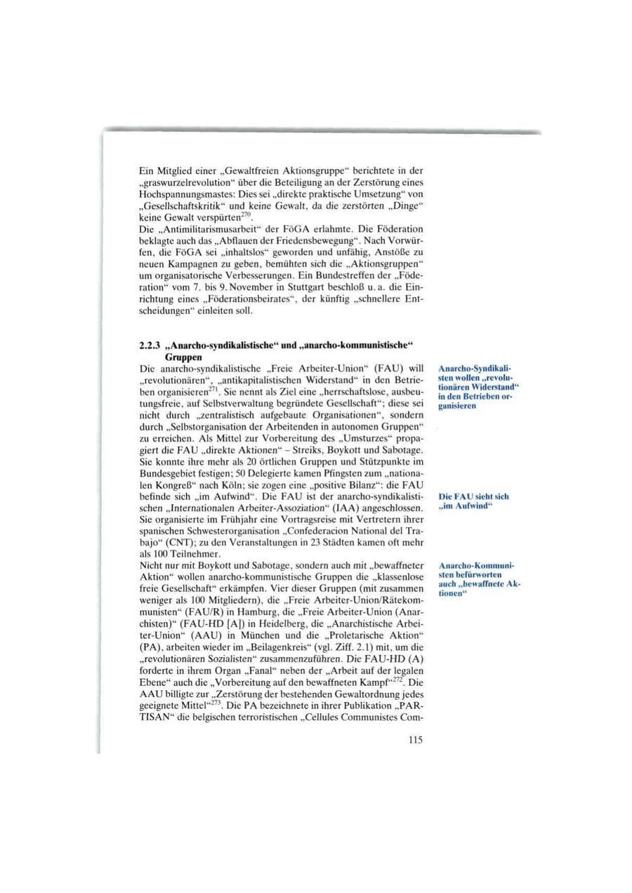 Seite 115 des Verfassungsschutzbericht 1986 Bund