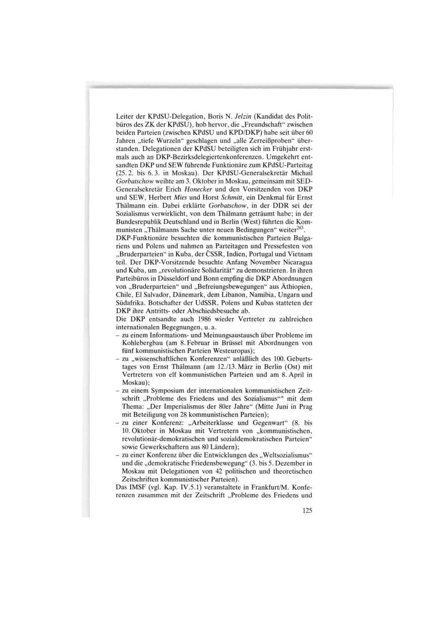 Seite 125 des Verfassungsschutzbericht 1986 Bund