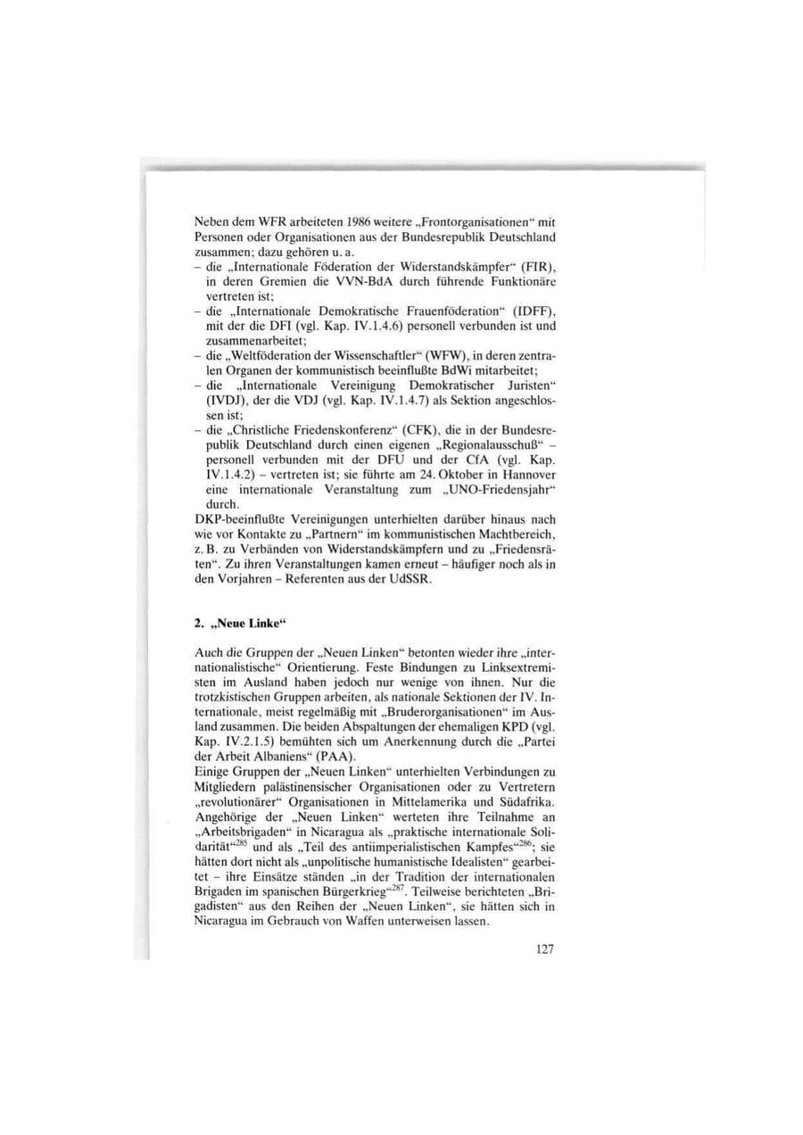 Seite 127 des Verfassungsschutzbericht 1986 Bund