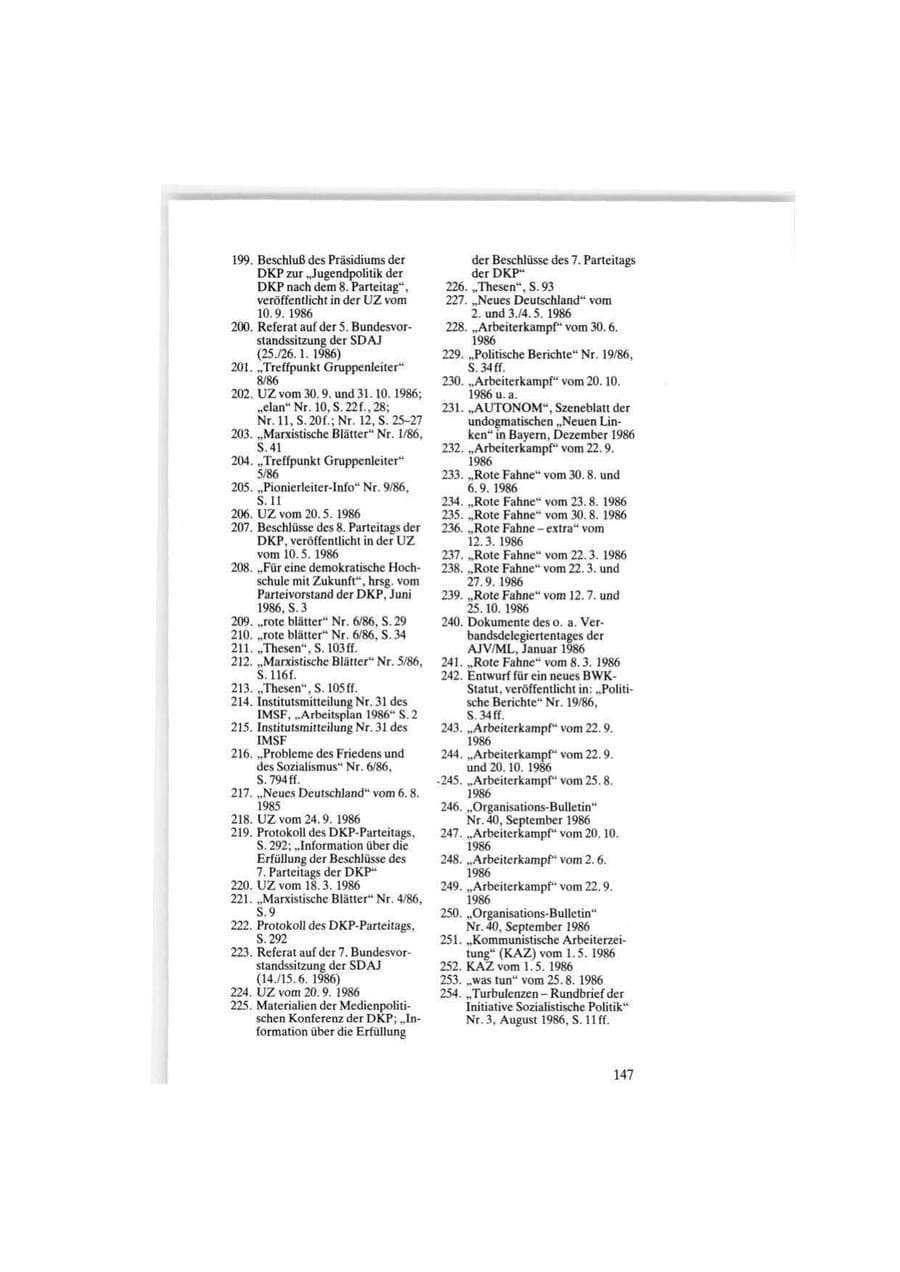 Seite 147 des Verfassungsschutzbericht 1986 Bund