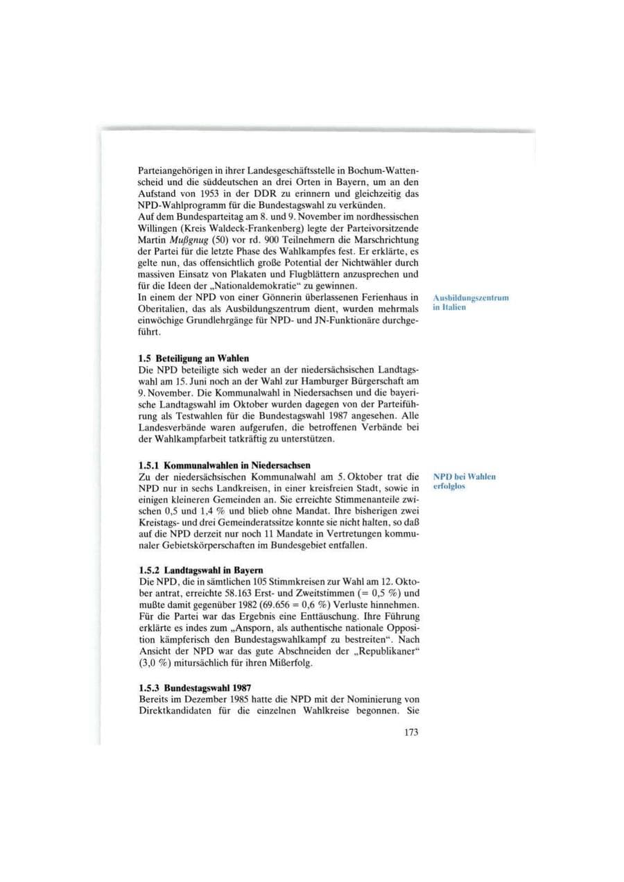 Seite 173 des Verfassungsschutzbericht 1986 Bund