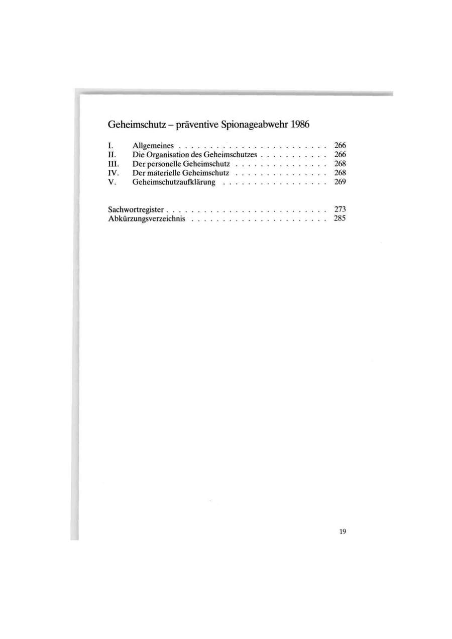 Seite 19 des Verfassungsschutzbericht 1986 Bund