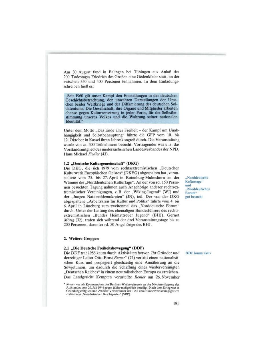Seite 181 des Verfassungsschutzbericht 1986 Bund