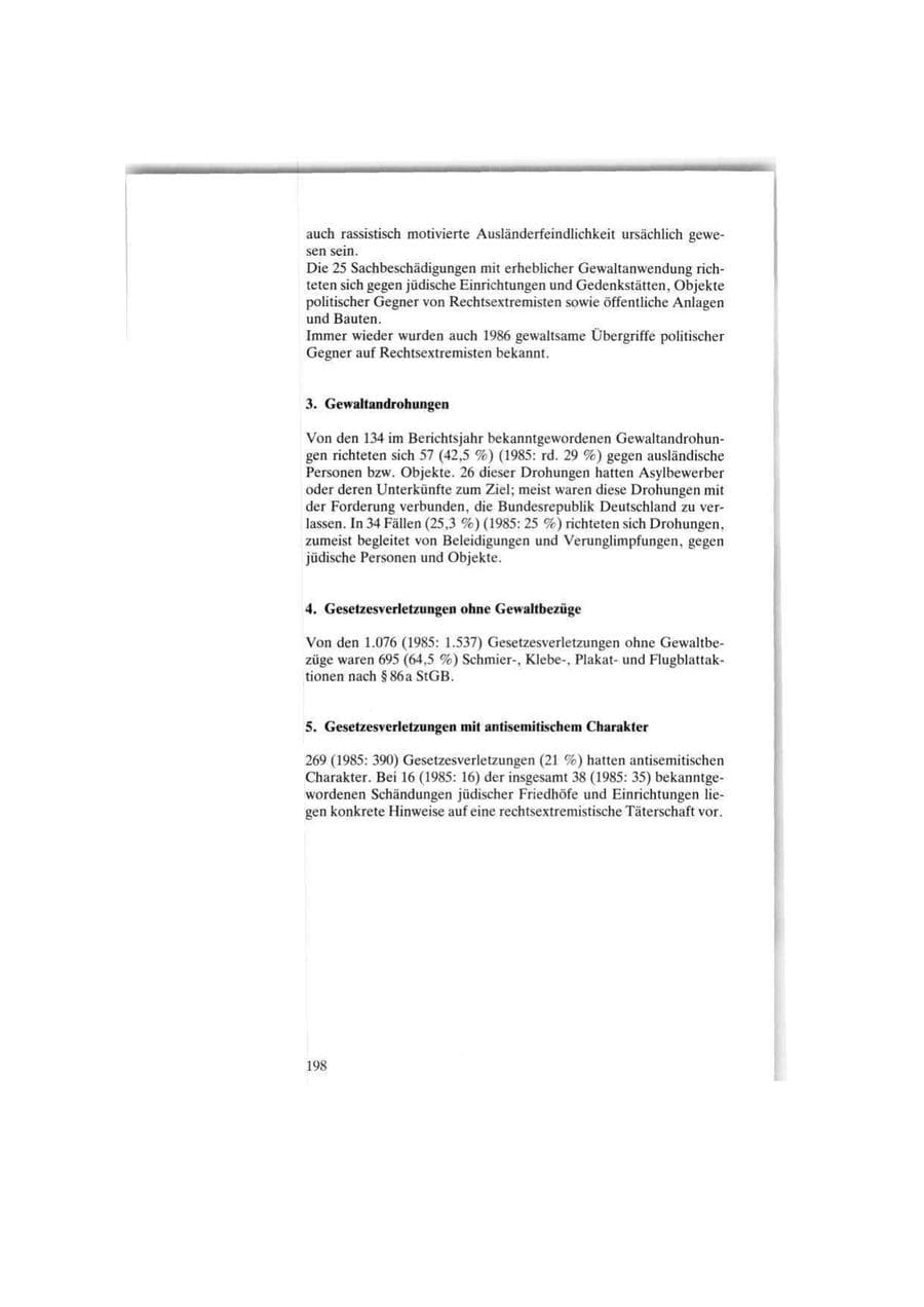 Seite 198 des Verfassungsschutzbericht 1986 Bund