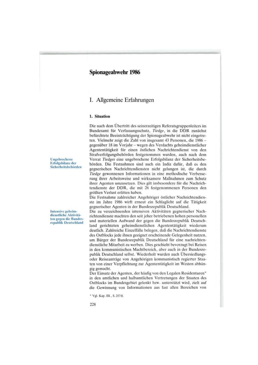 Seite 228 des Verfassungsschutzbericht 1986 Bund
