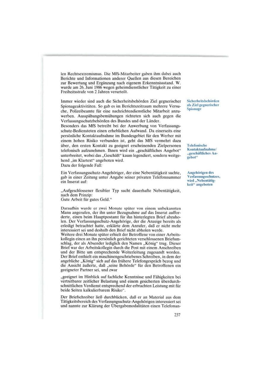 Seite 237 des Verfassungsschutzbericht 1986 Bund