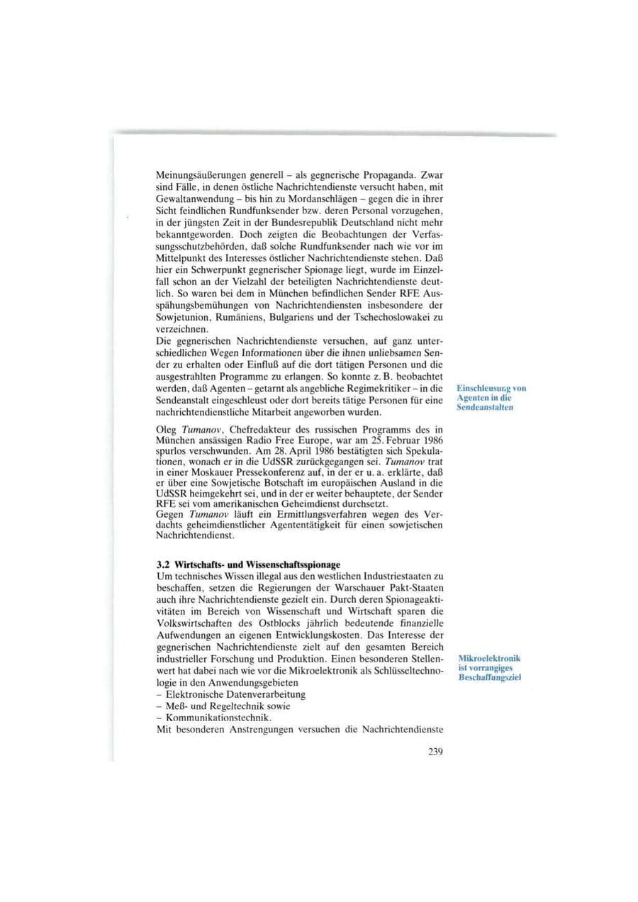 Seite 239 des Verfassungsschutzbericht 1986 Bund