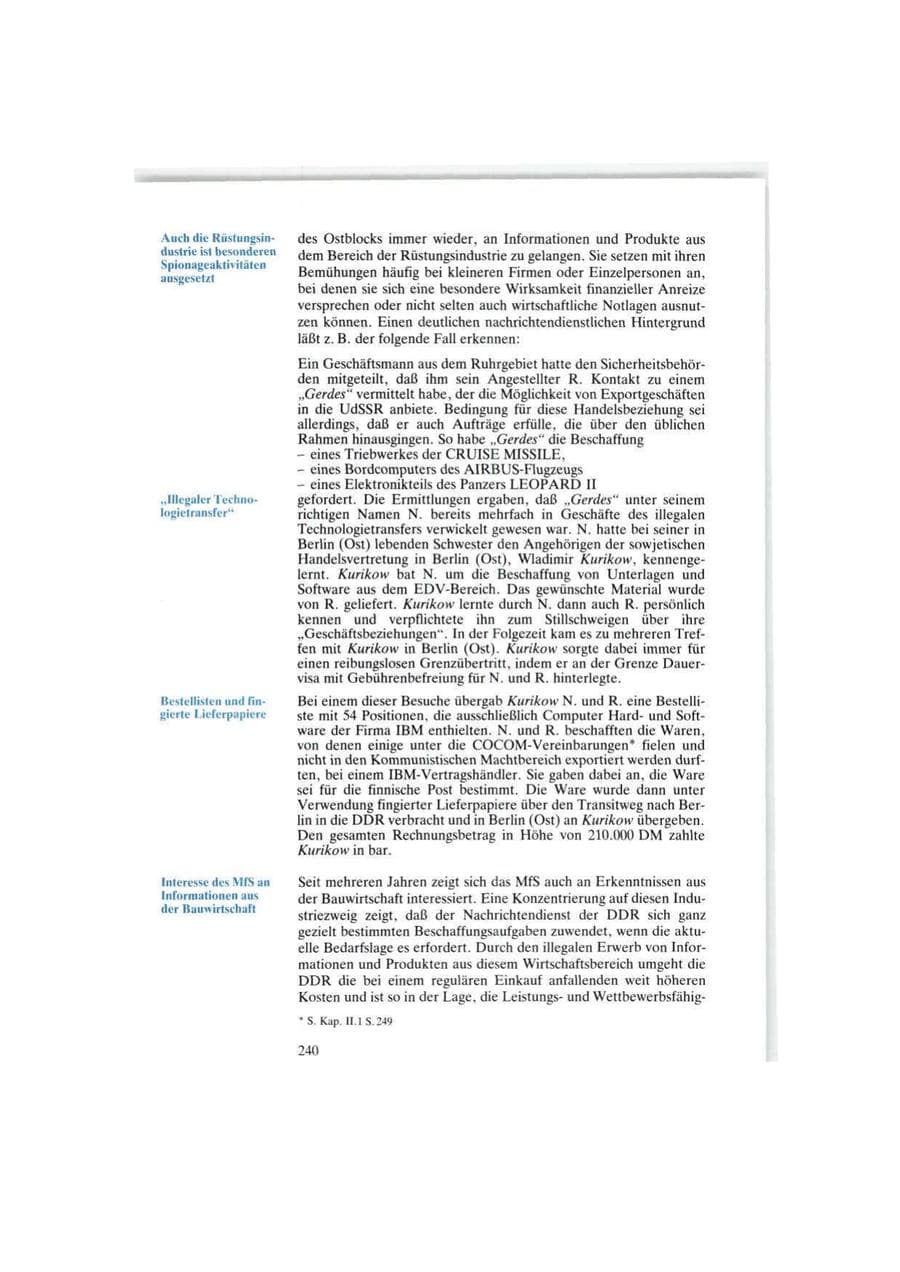 Seite 240 des Verfassungsschutzbericht 1986 Bund