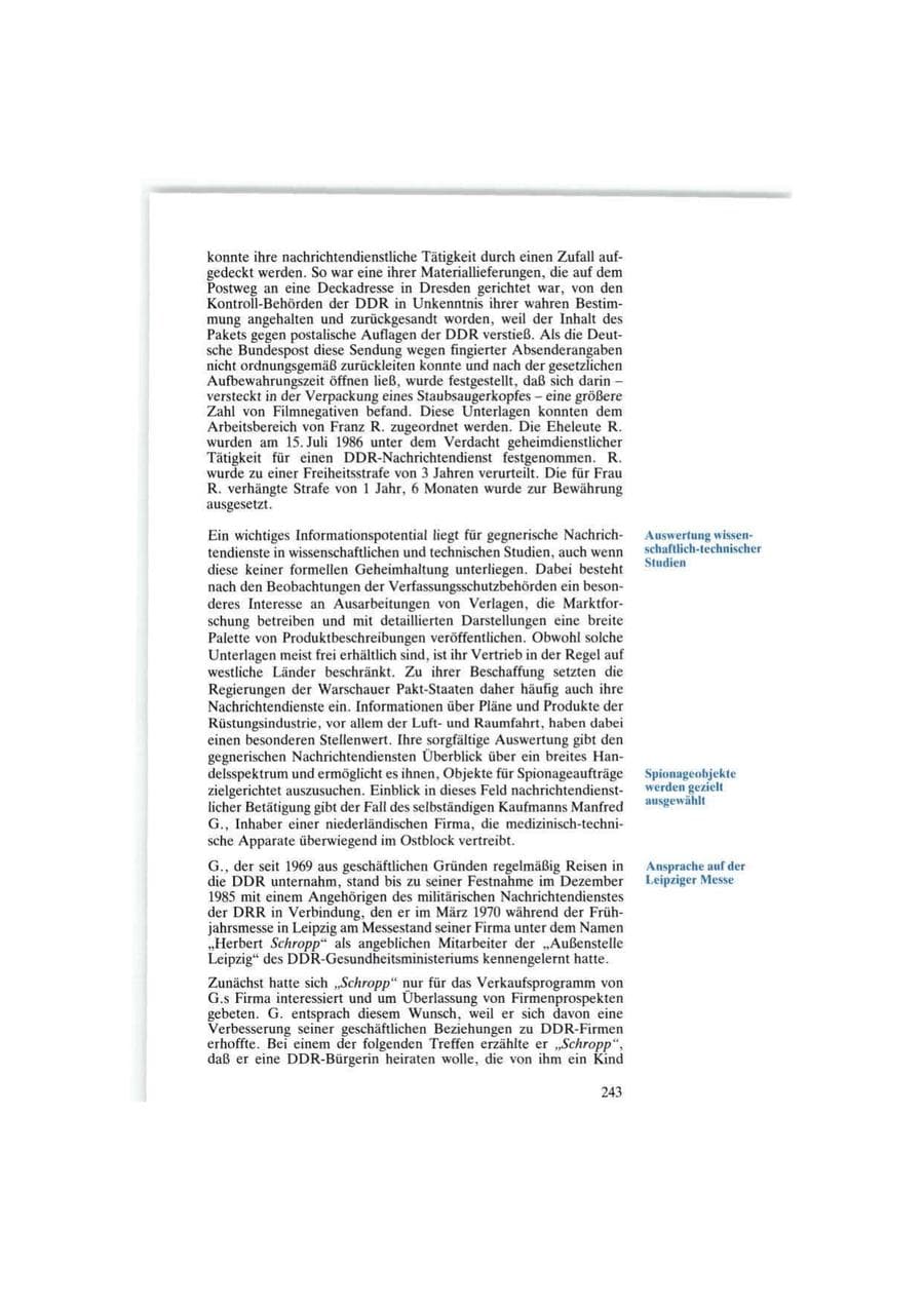 Seite 243 des Verfassungsschutzbericht 1986 Bund