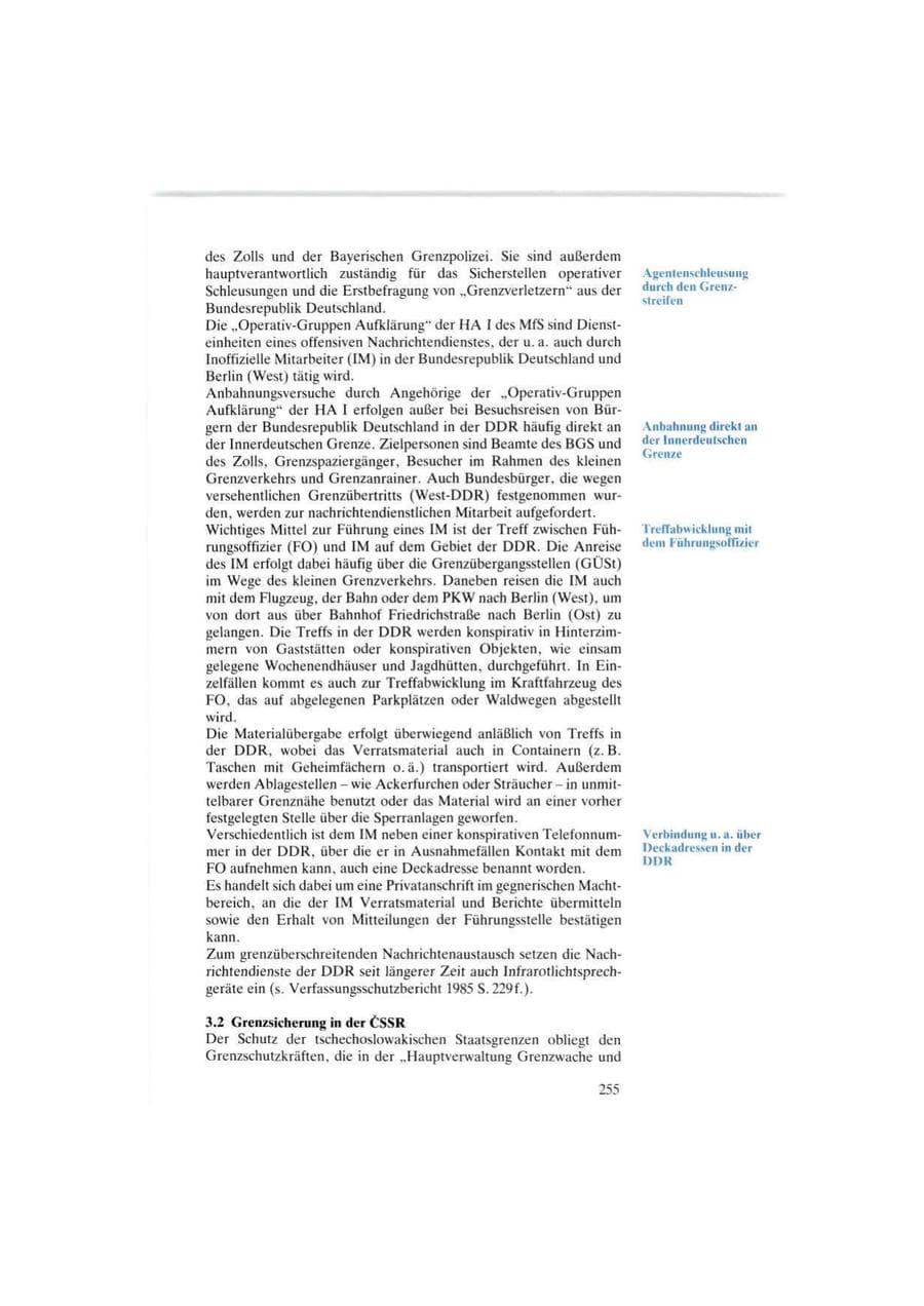 Seite 255 des Verfassungsschutzbericht 1986 Bund