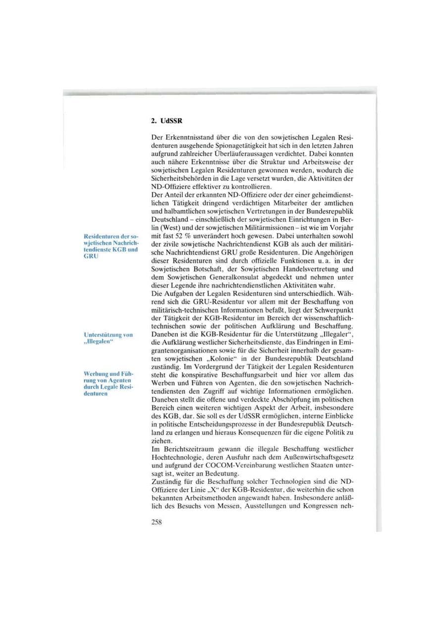 Seite 258 des Verfassungsschutzbericht 1986 Bund