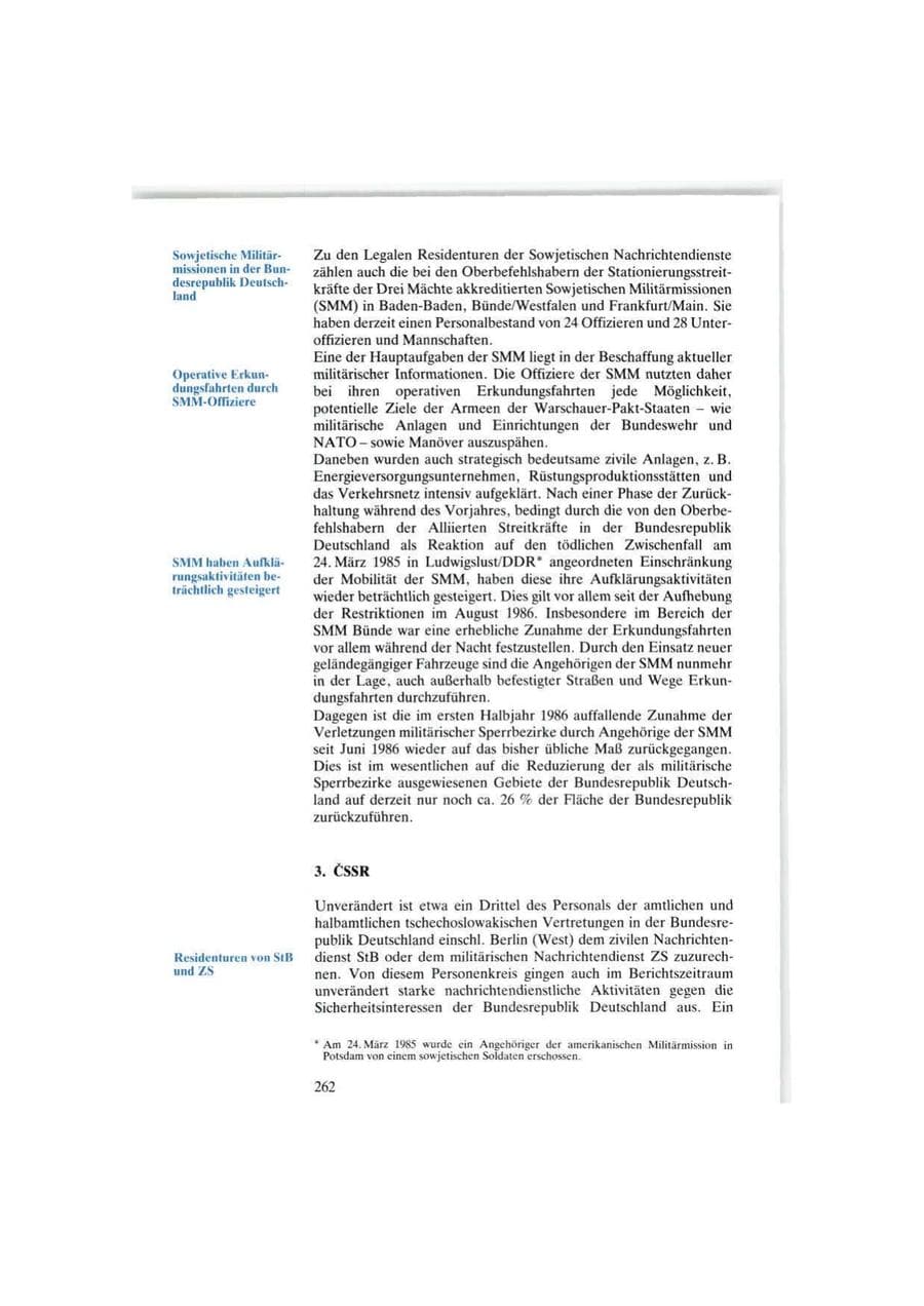 Seite 262 des Verfassungsschutzbericht 1986 Bund