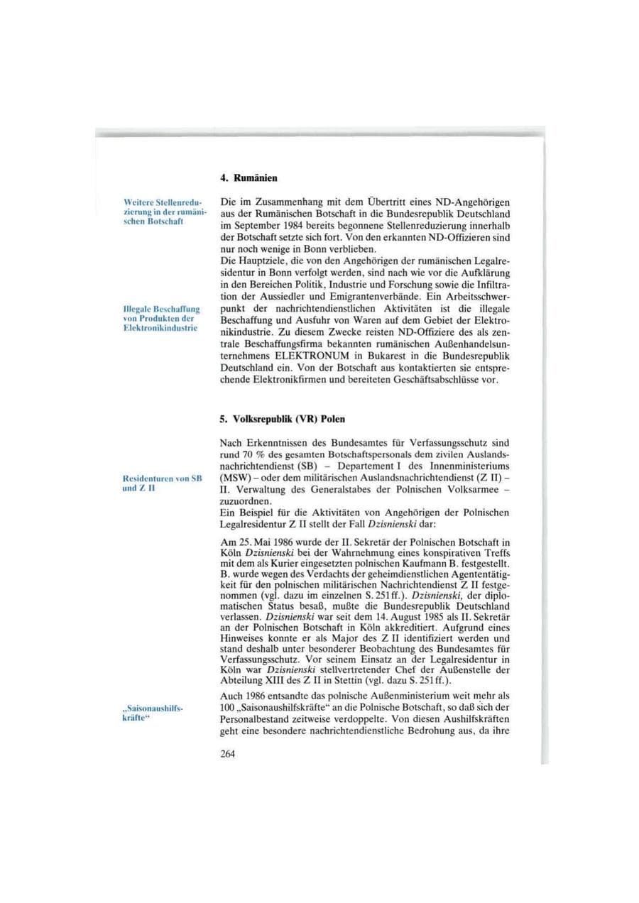 Seite 264 des Verfassungsschutzbericht 1986 Bund