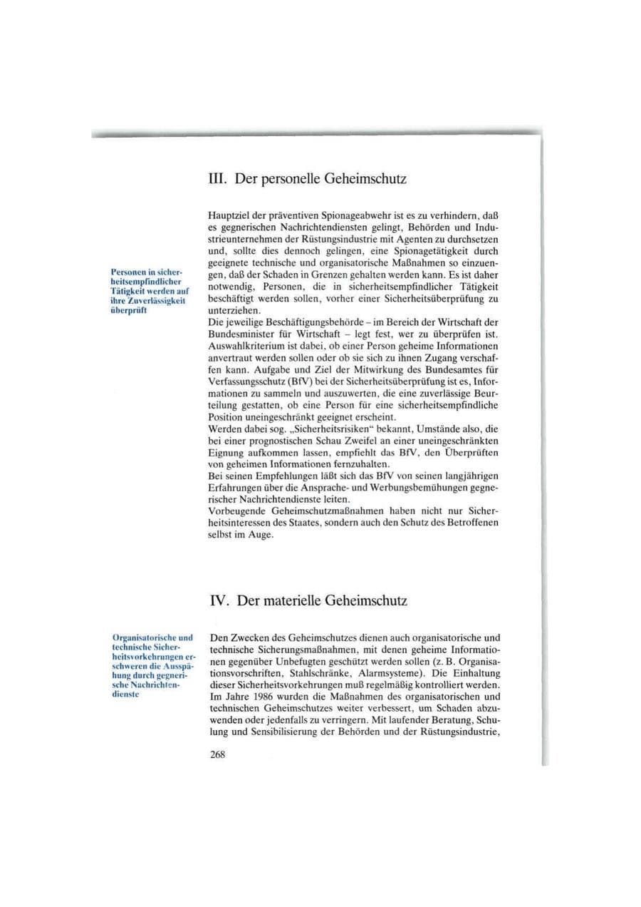 Seite 268 des Verfassungsschutzbericht 1986 Bund