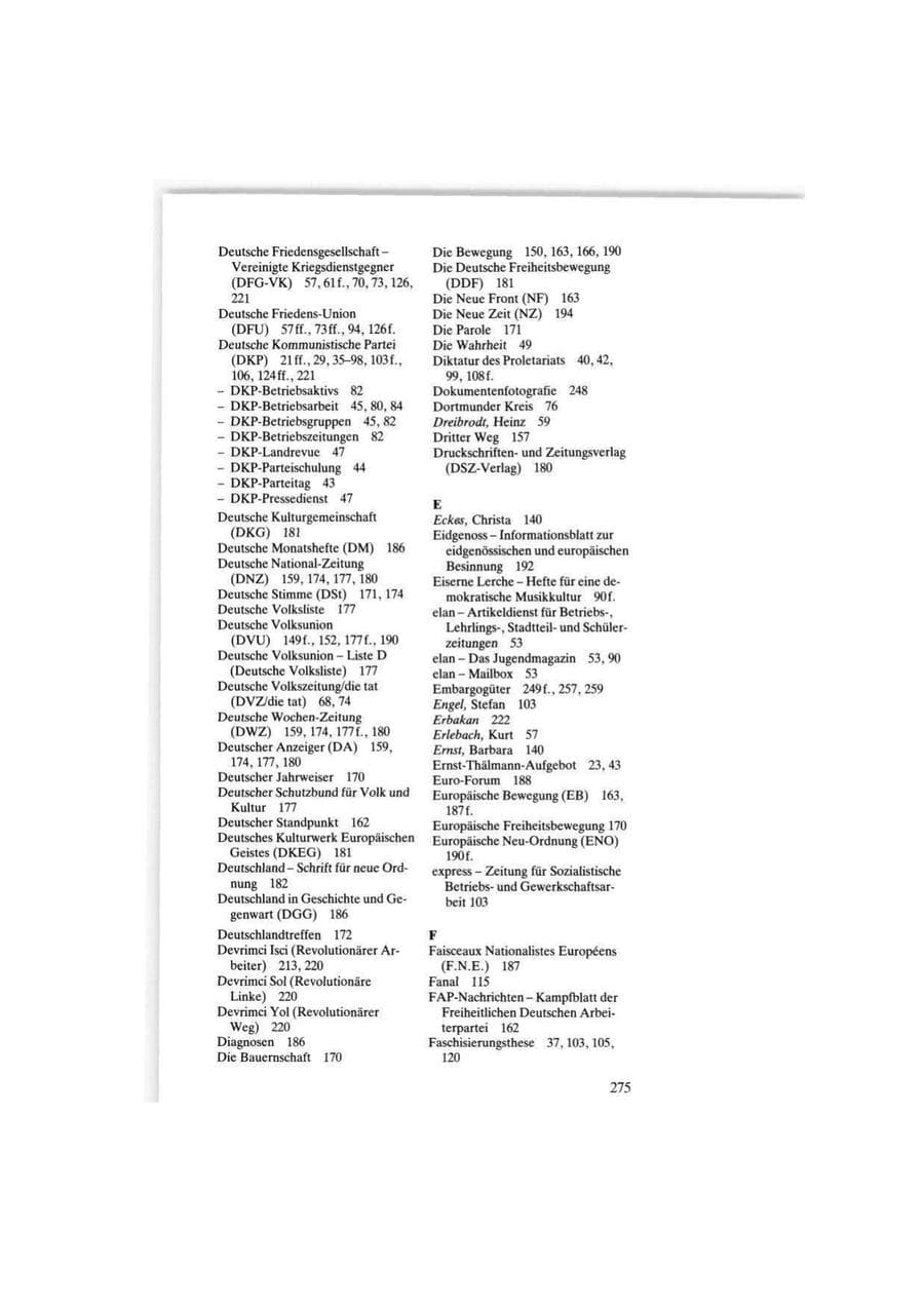 Seite 275 des Verfassungsschutzbericht 1986 Bund