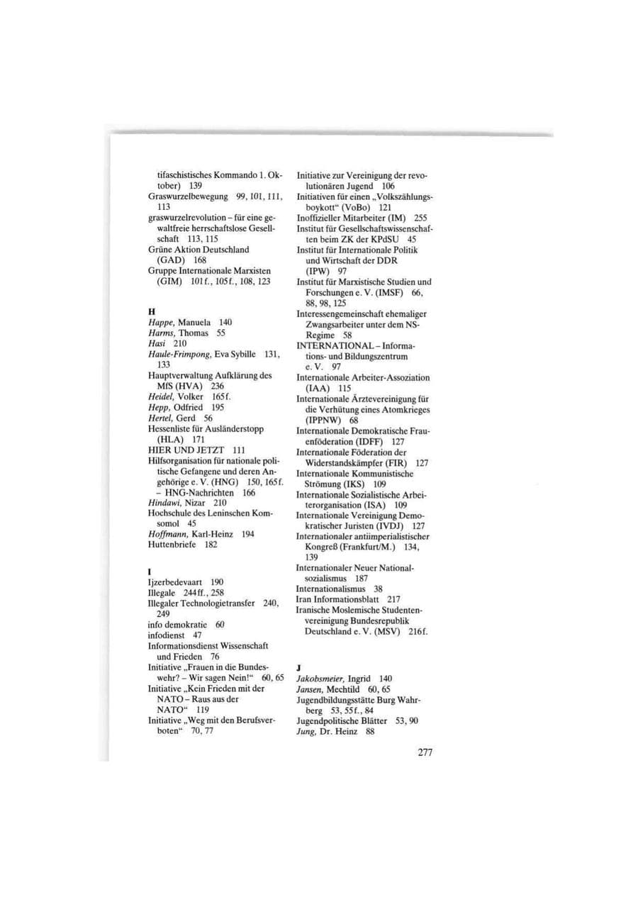 Seite 277 des Verfassungsschutzbericht 1986 Bund