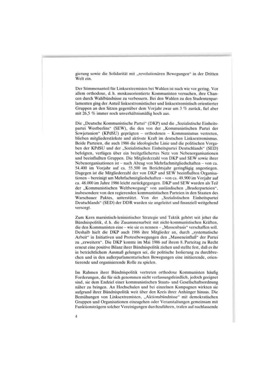 Seite 4 des Verfassungsschutzbericht 1986 Bund
