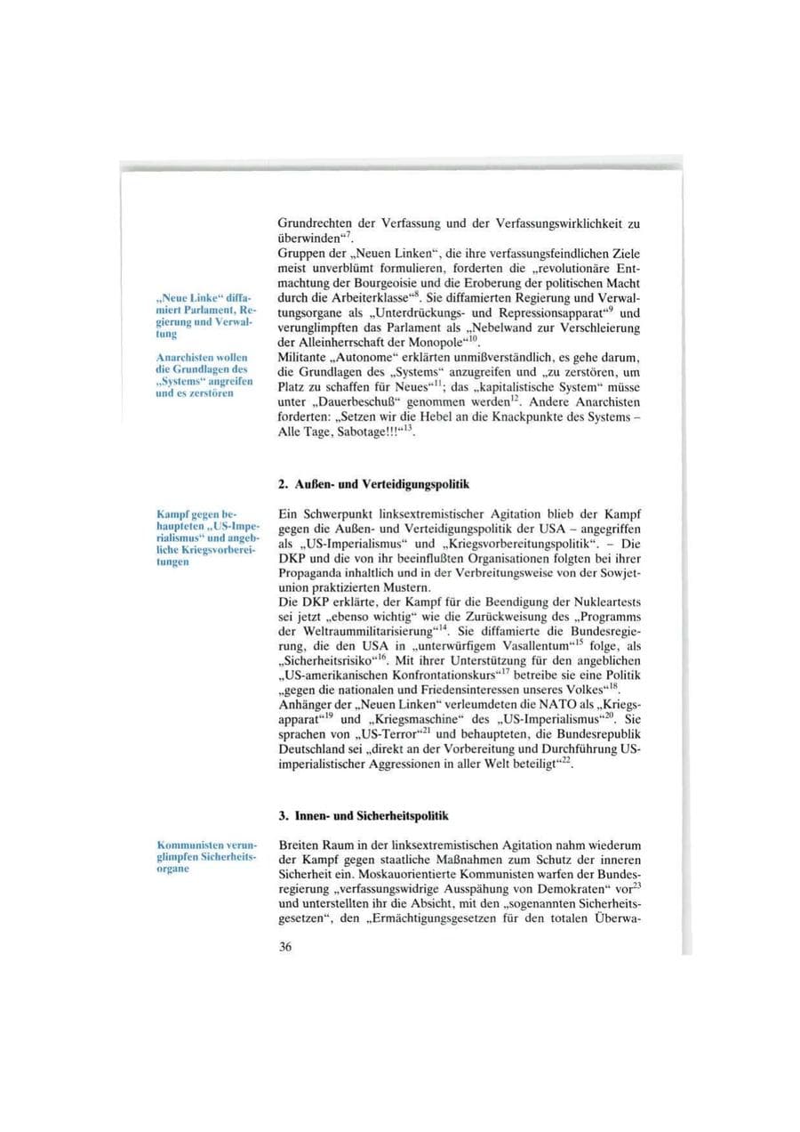 Seite 36 des Verfassungsschutzbericht 1986 Bund