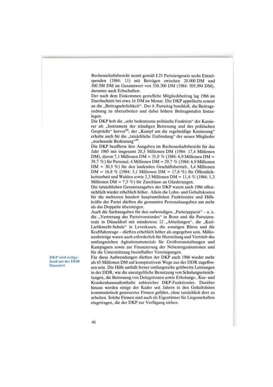 Seite 46 des Verfassungsschutzbericht 1986 Bund