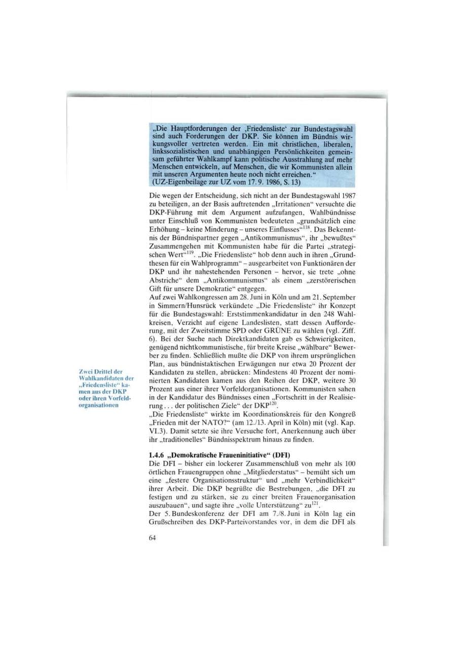 Seite 64 des Verfassungsschutzbericht 1986 Bund