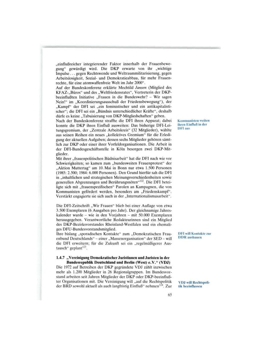 Seite 65 des Verfassungsschutzbericht 1986 Bund