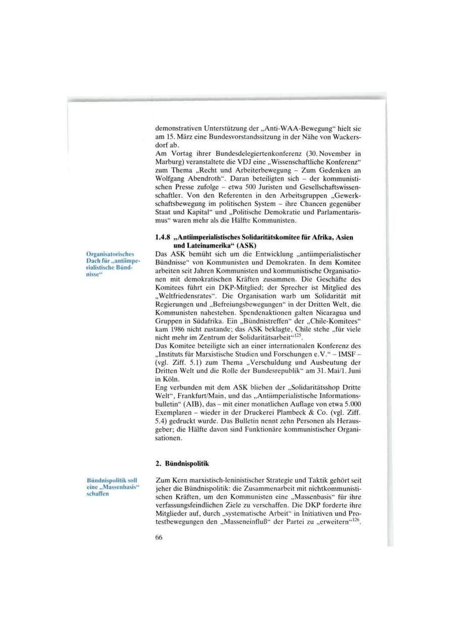 Seite 66 des Verfassungsschutzbericht 1986 Bund