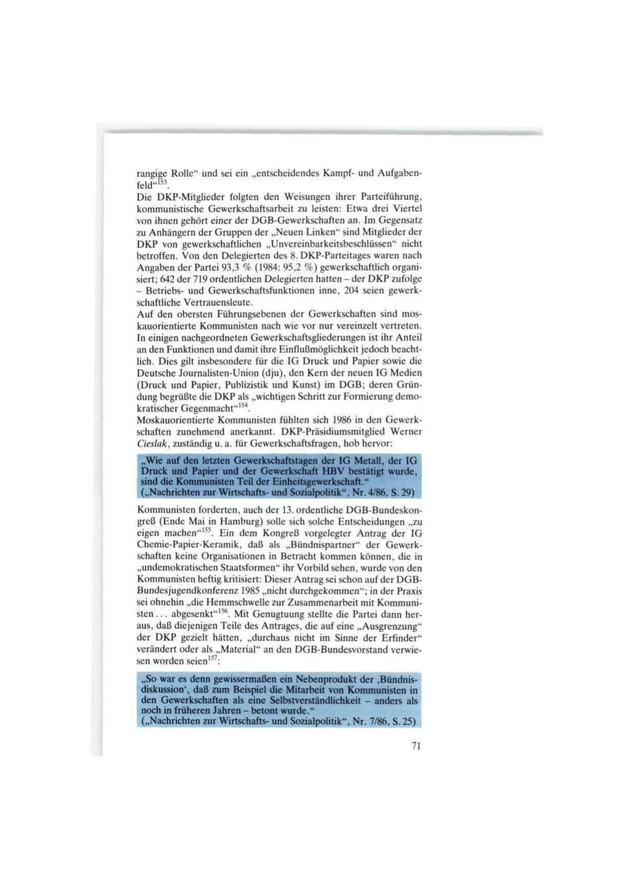 Seite 71 des Verfassungsschutzbericht 1986 Bund