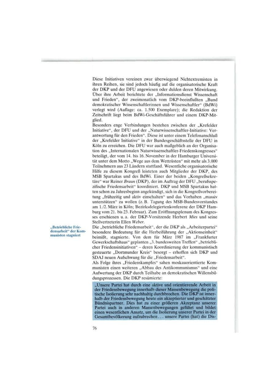 Seite 76 des Verfassungsschutzbericht 1986 Bund