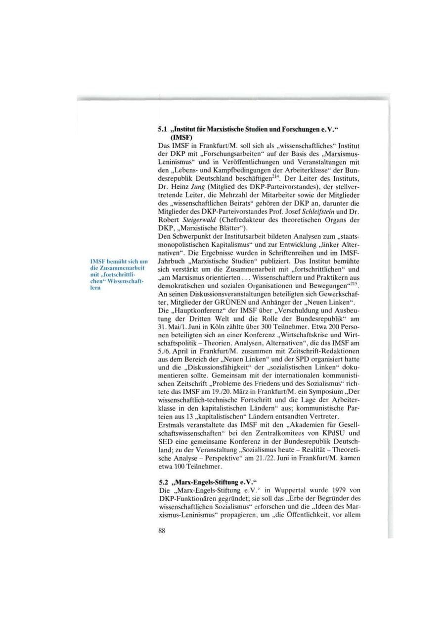 Seite 88 des Verfassungsschutzbericht 1986 Bund